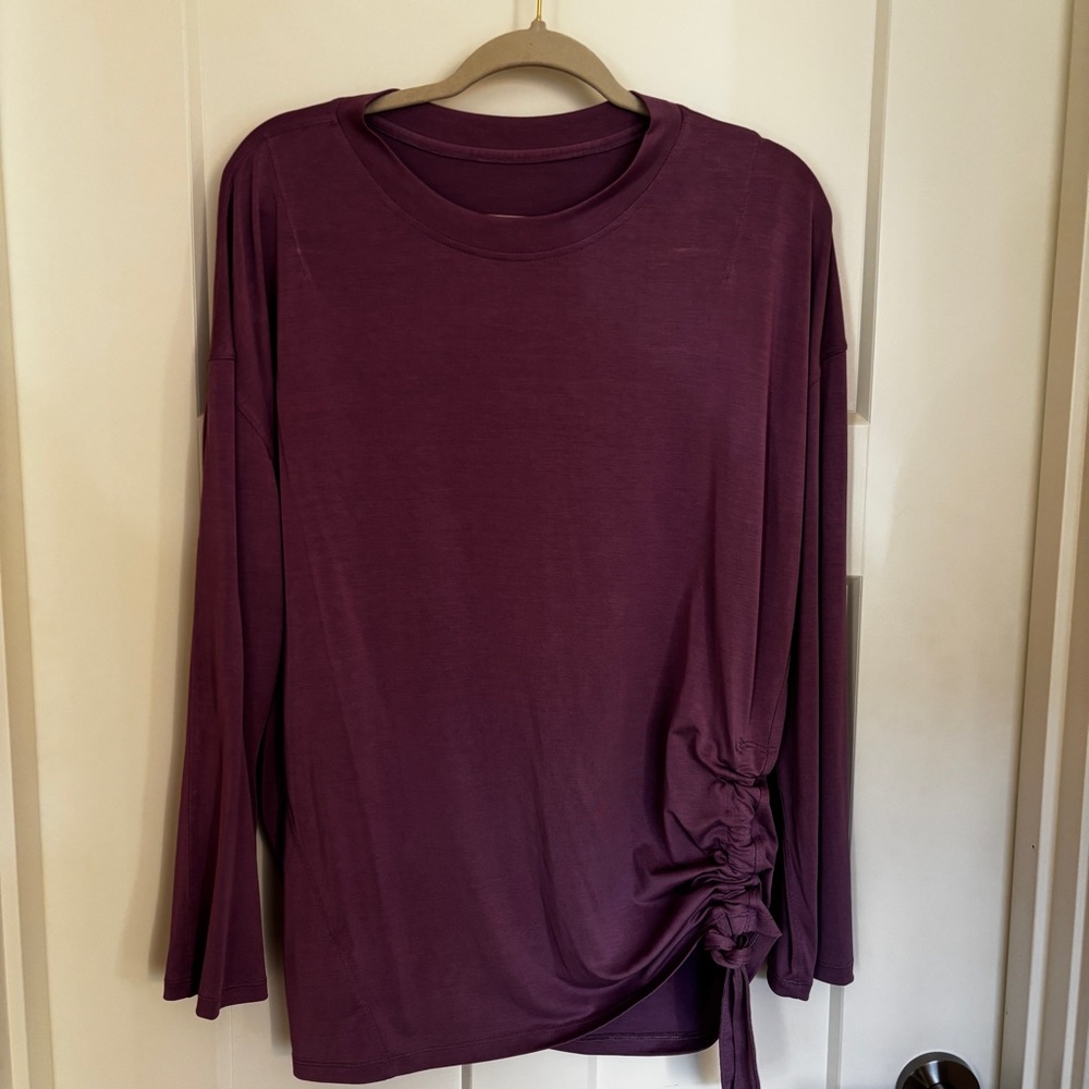 Lululemon Active Long Sleeve Purple Stretch Modal Blend Top Size XL Pre-Loved